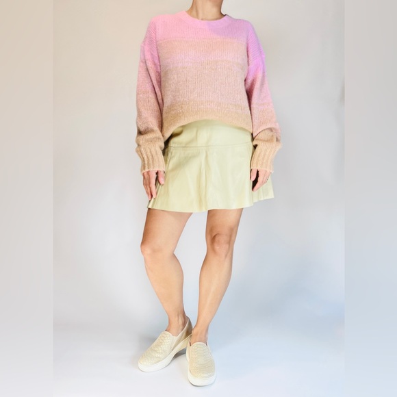 EVERLANE Womans Sweater Pastel Pink Tan Gradient Alpaca Merino RN 139393 - Picture 7 of 11